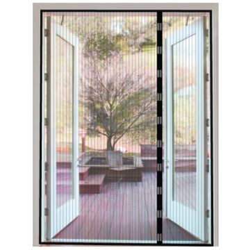 Magneetgordijn zwart (dubbele deur)